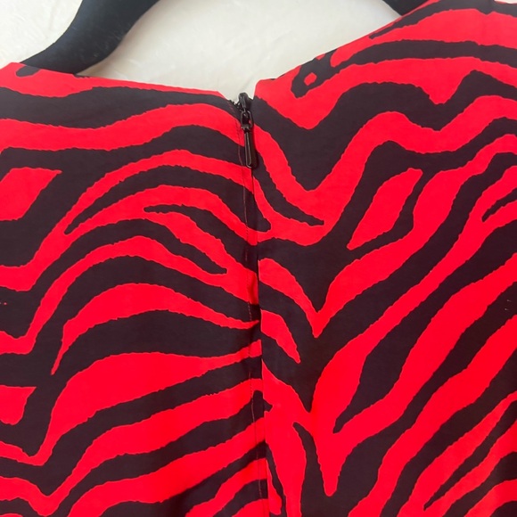 Bardot Red and Black Zebra Print Long Sleeve Dress - Picture 4 of 8
